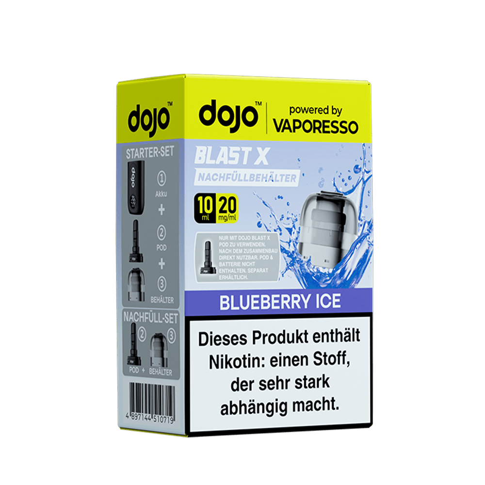 Vaporesso dojo Blast X Einweg Pod - Blueberry Ice - 20mg Nikotinsalz 10ml
