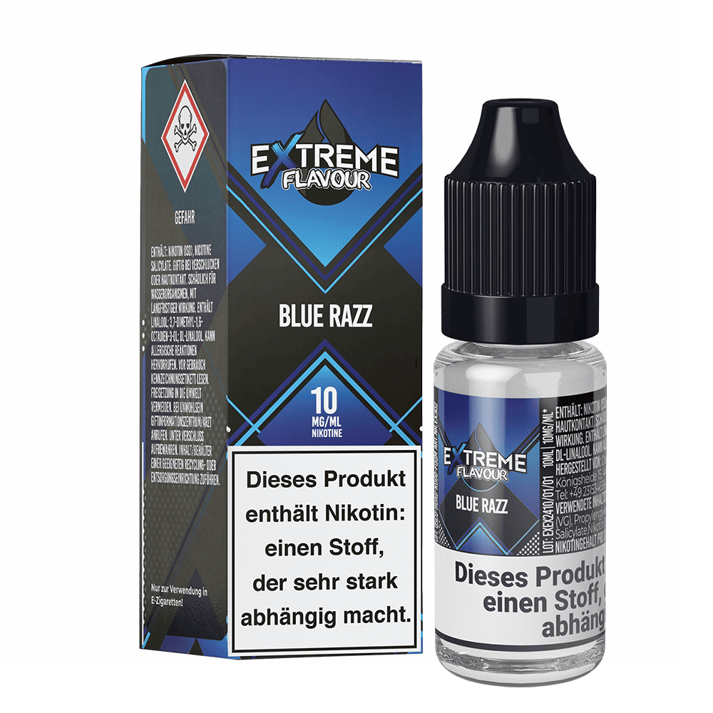 Extreme Flavour - Blue Razz - 10mg 10ml Hybrid-Nikotinsalzliquid Extreme Flavour - Blue Razz - 10mg 10ml Hybrid-Nikotinsalzliquid