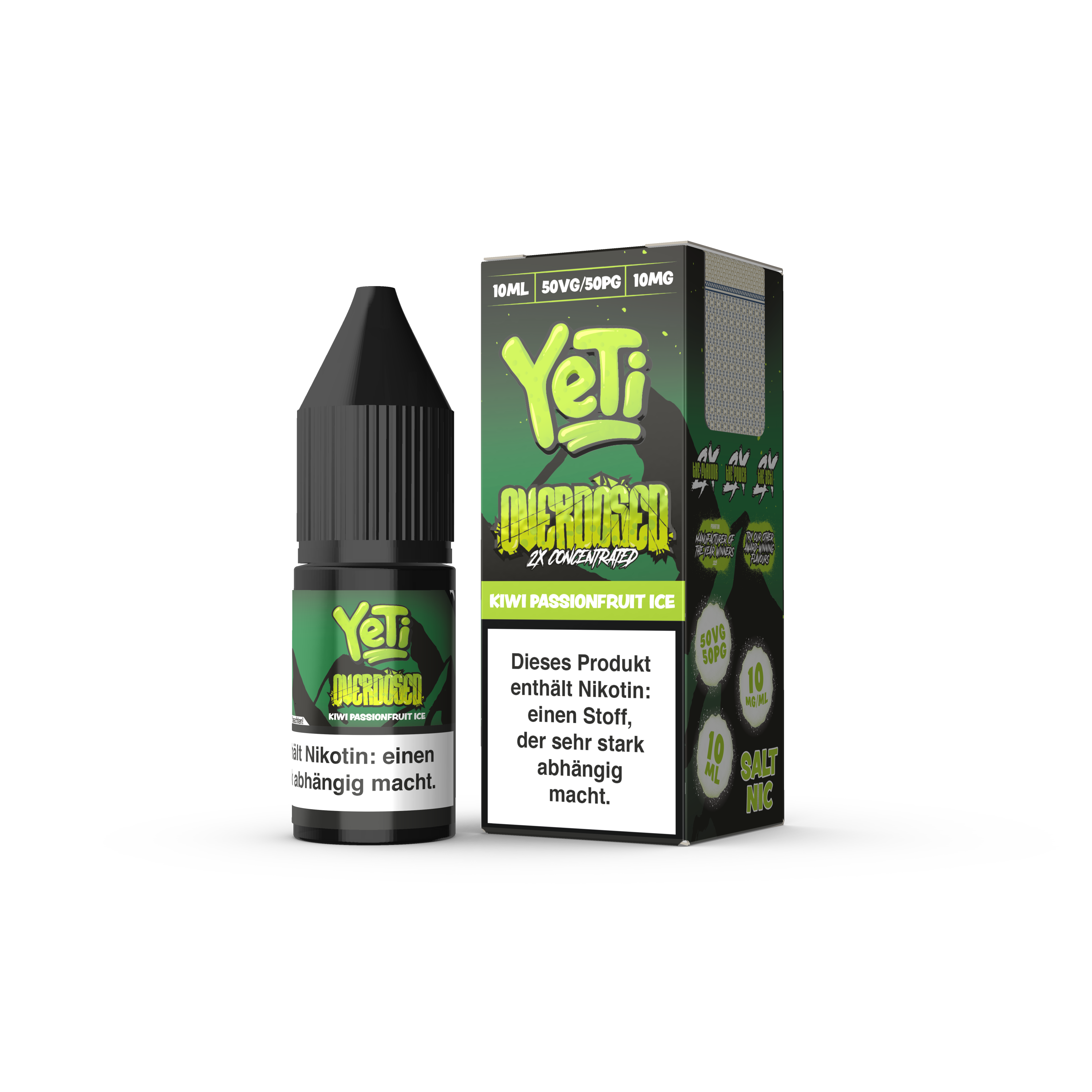 Yeti Nikotinsalz - Kiwi Passionsfruit Ice - Overdosed 10ml Liquid 10mg