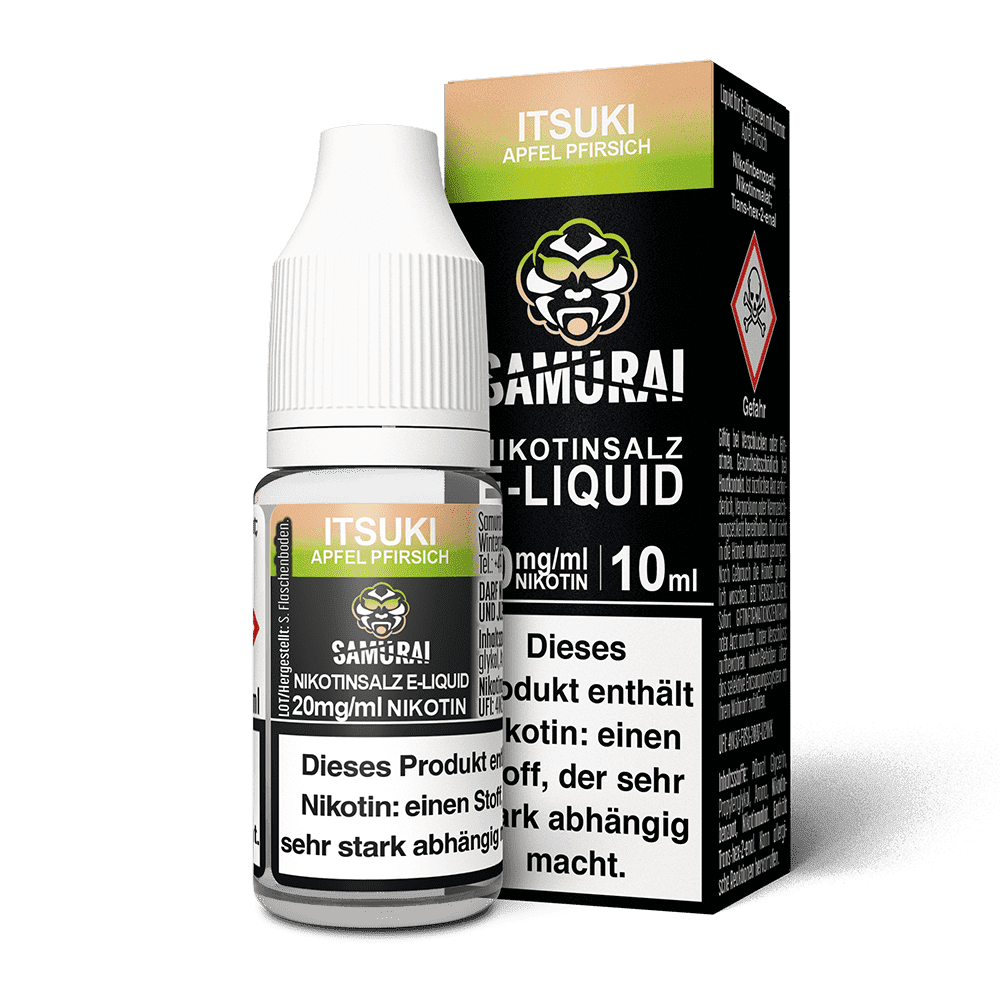 Samurai Nikotinsalz - Itsuki Apfel Pfirsich - Liquid 20mg 10ml