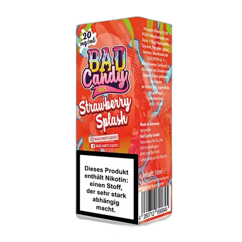 Bad Candy Nikotinsalz - Strawberry Splash - 10ml Liquid 20mg