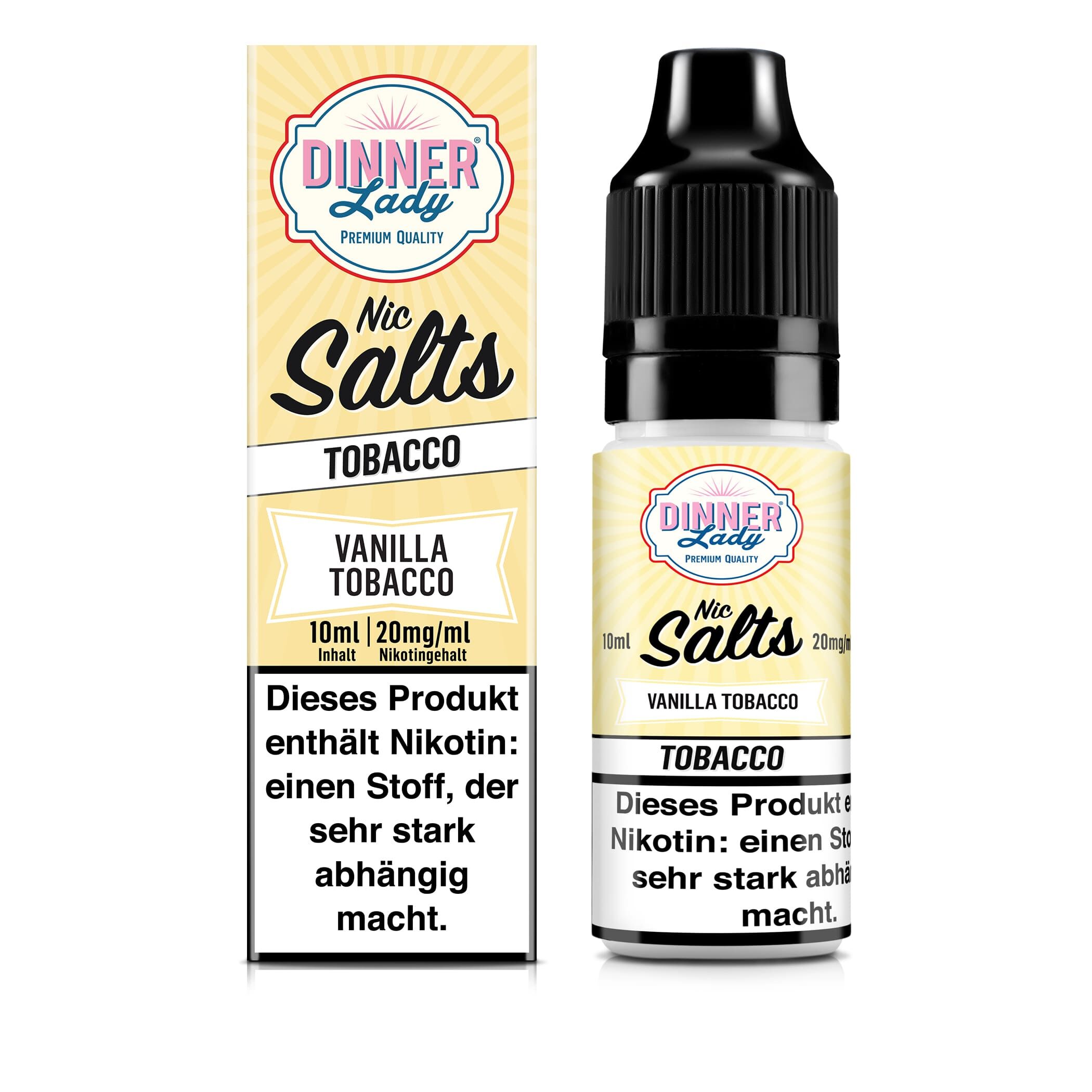 Dinner Lady Nikotinsalz - Vanilla Tobacco - 50/50 10ml Liquid 20mg