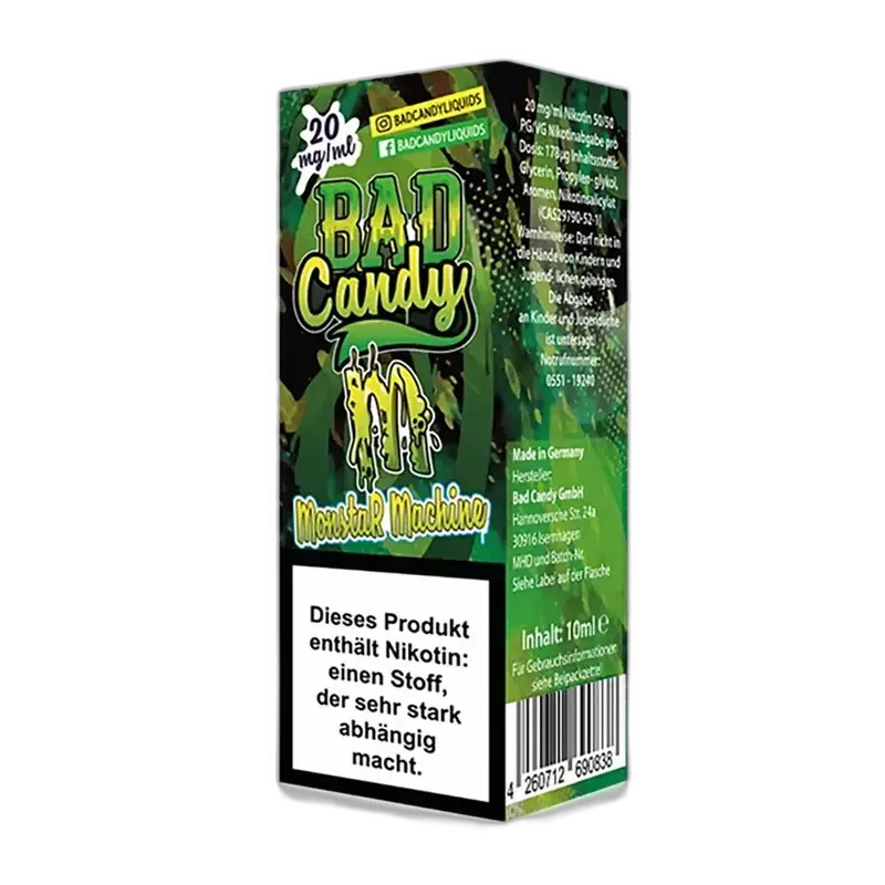 Bad Candy Nikotinsalz - Monstar Machine - 10ml Liquid 20mg