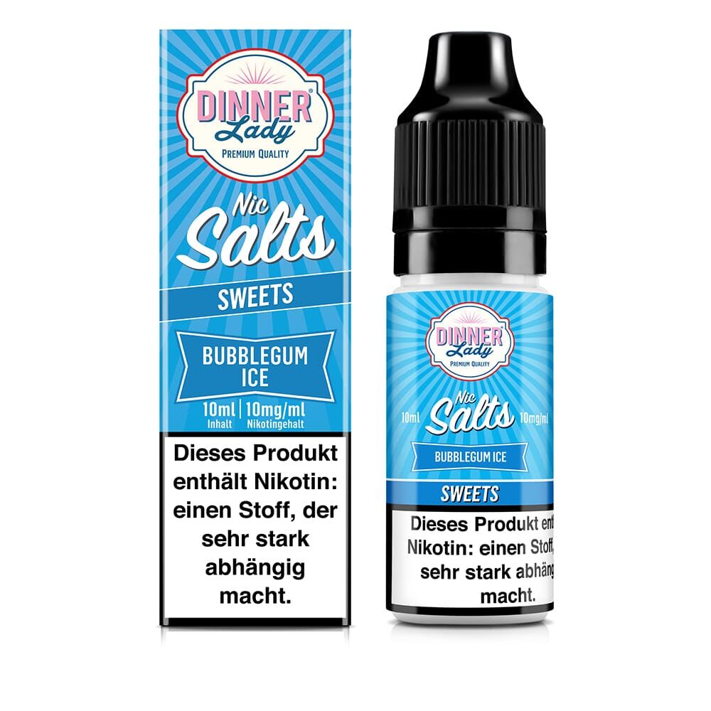 Dinner Lady Nikotinsalz - Bubblegum Ice - 50/50 10ml Liquid 10mg Dinner Lady Nikotinsalz - Bubblegum Ice - 50/50 10ml Liquid 10mg