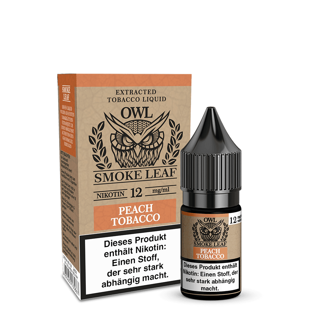 OWL Smoke Leaf Liquid - Peach Tobacco - 10ml 12mg OWL Smoke Leaf Liquid - Peach Tobacco - 10ml 12mg