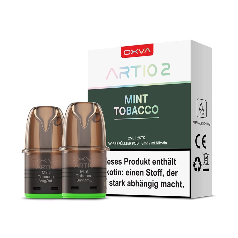 2x Oxva Artio 2 Einweg Pod - Mint Tobacco - 8mg Nikotinsalz 2ml