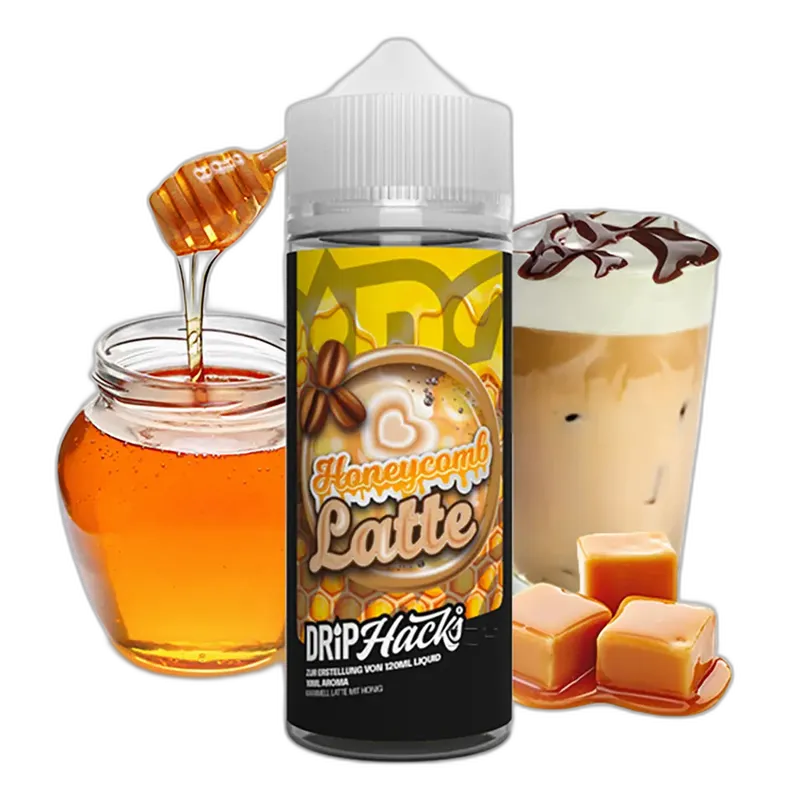 Drip Hacks Longfill - Honeycomb Latte - 10ml Aroma in 120ml Flasche