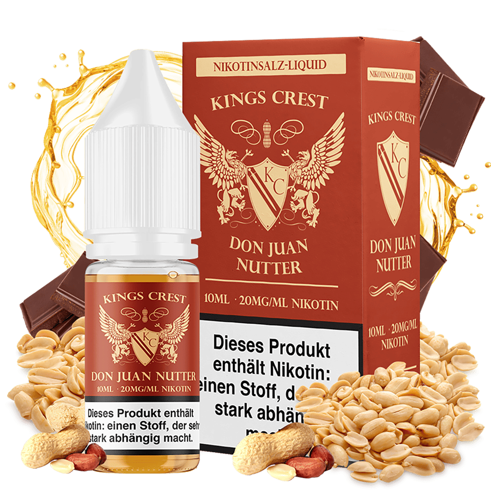 Kings Crest Nikotinsalz - Don Juan Nutter - 10ml Liquid 20mg Kings Crest Nikotinsalz - Don Juan Nutter - 10ml Liquid 20mg