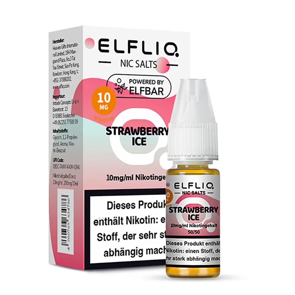 Elfliq by Elfbar Nikotinsalz - Strawberry Ice - Liquid 10mg 10ml