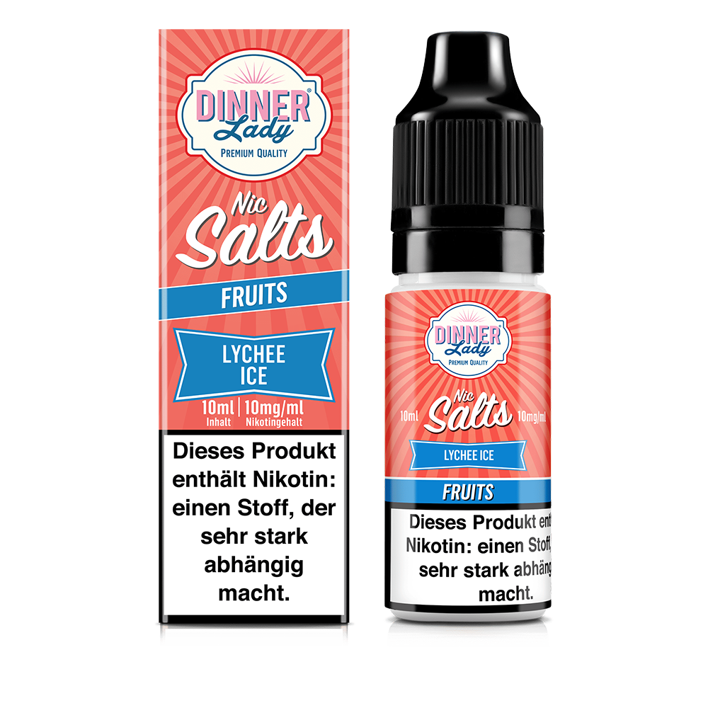 Dinner Lady Nikotinsalz - Lychee Ice - 50/50 10ml Liquid 10mg
