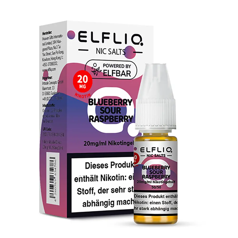 Elfliq by Elfbar Nikotinsalz - Blueberry Sour Raspberry - Liquid 20mg 10ml