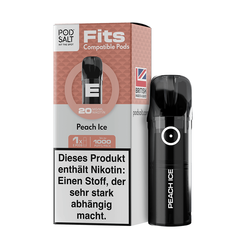 3x Pod Salt Fits Pods Einweg Pod - Peach Ice - 20mg Nikotinsalz 2ml