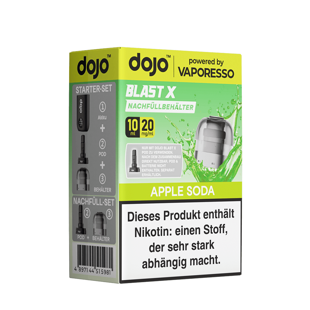 Vaporesso dojo Blast X Einweg Pod - Apple Soda - 20mg Nikotinsalz 10ml