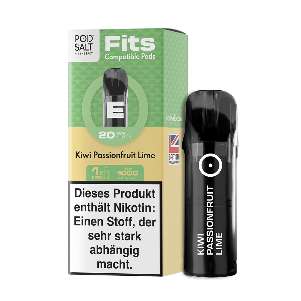 3x Pod Salt Fits Pods Einweg Pod - Kiwi Passionfruit Lime - 20mg Nikotinsalz 2ml