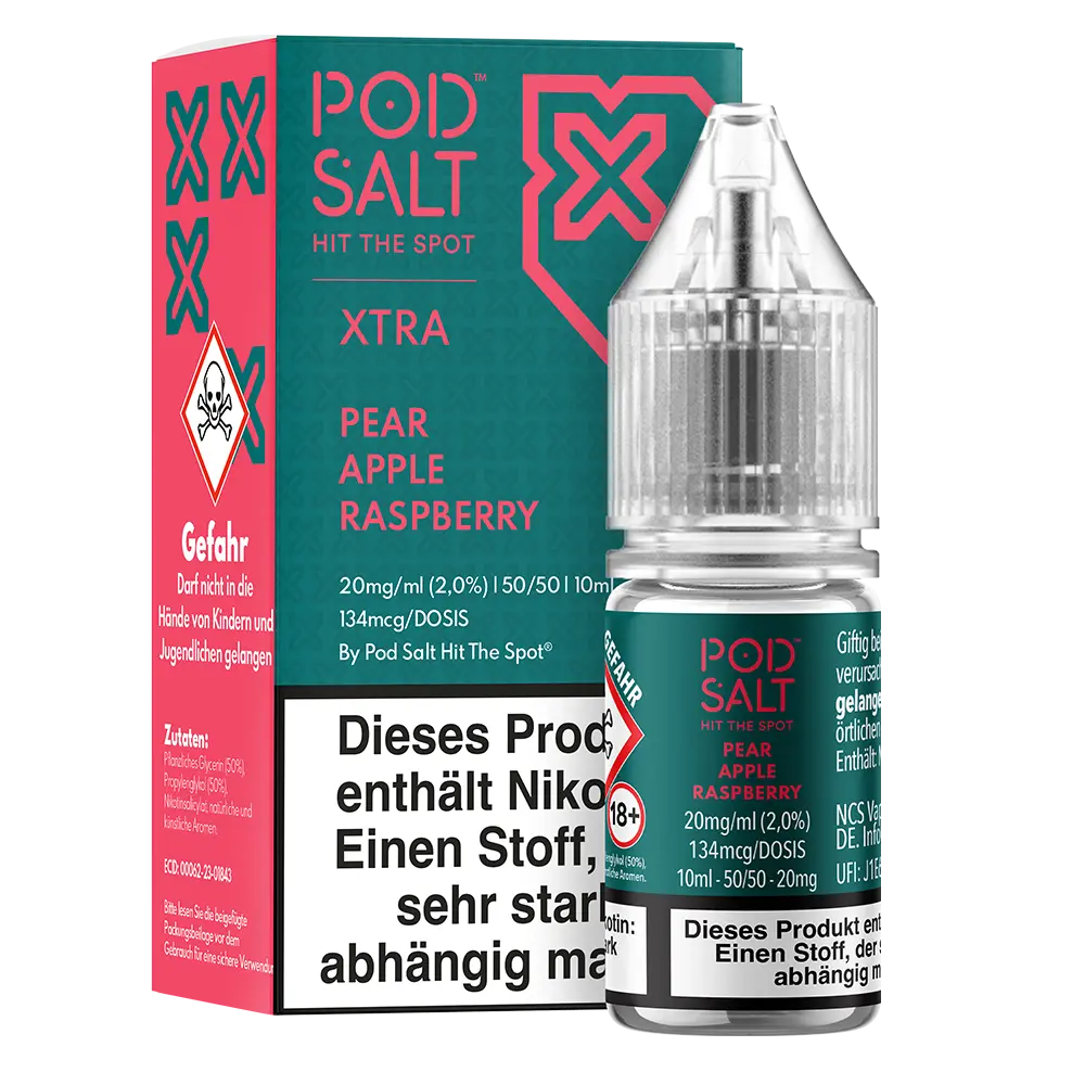 Pod Salt Xtra Nikotinsalz - Pear Apple Raspberry - Liquid 20mg 10ml Pod Salt Xtra Nikotinsalz - Pear Apple Raspberry - Liquid 20mg 10ml