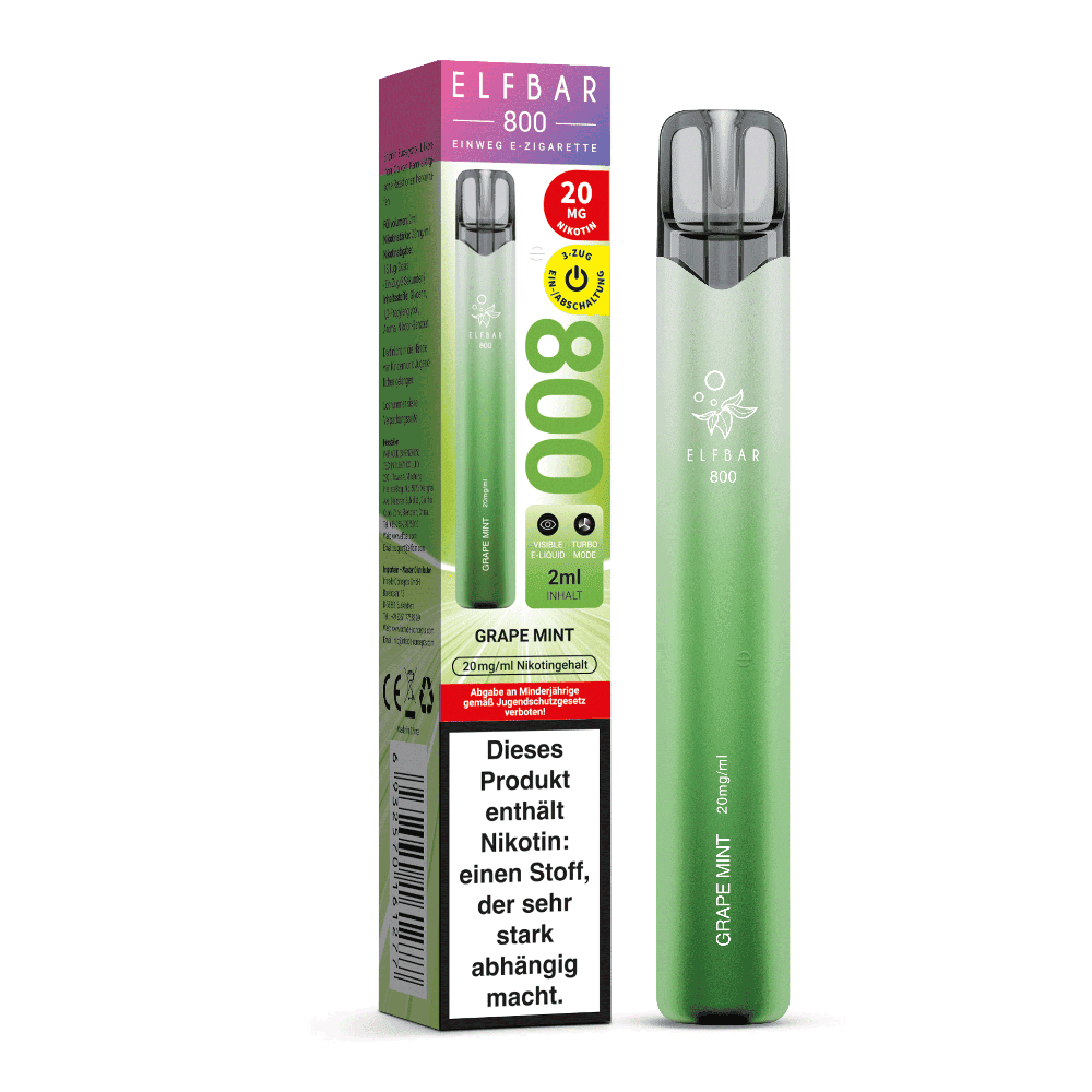 Elfbar 800 Einweg E-Zigarette - Grape Mint - 20mg