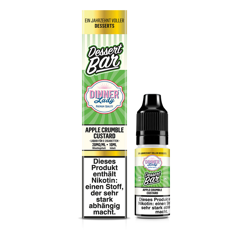 Dinner Lady Nikotinsalz - Apple Crumble Custard - 50/50 10ml Liquid 20mg Dinner Lady Nikotinsalz - Apple Crumble Custard - 50/50 10ml Liquid 20mg