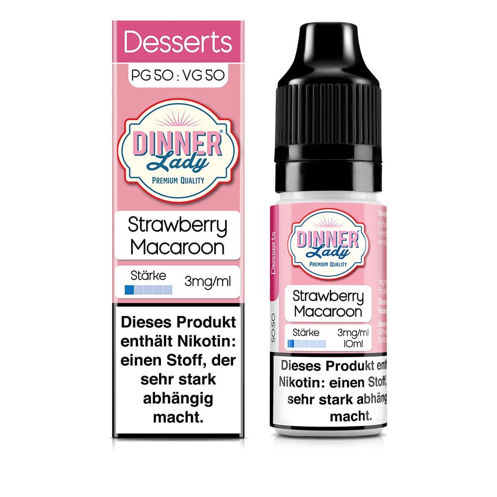 Dinner Lady Liquid - Strawberry Macaroon - 50/50 10ml 3mg
