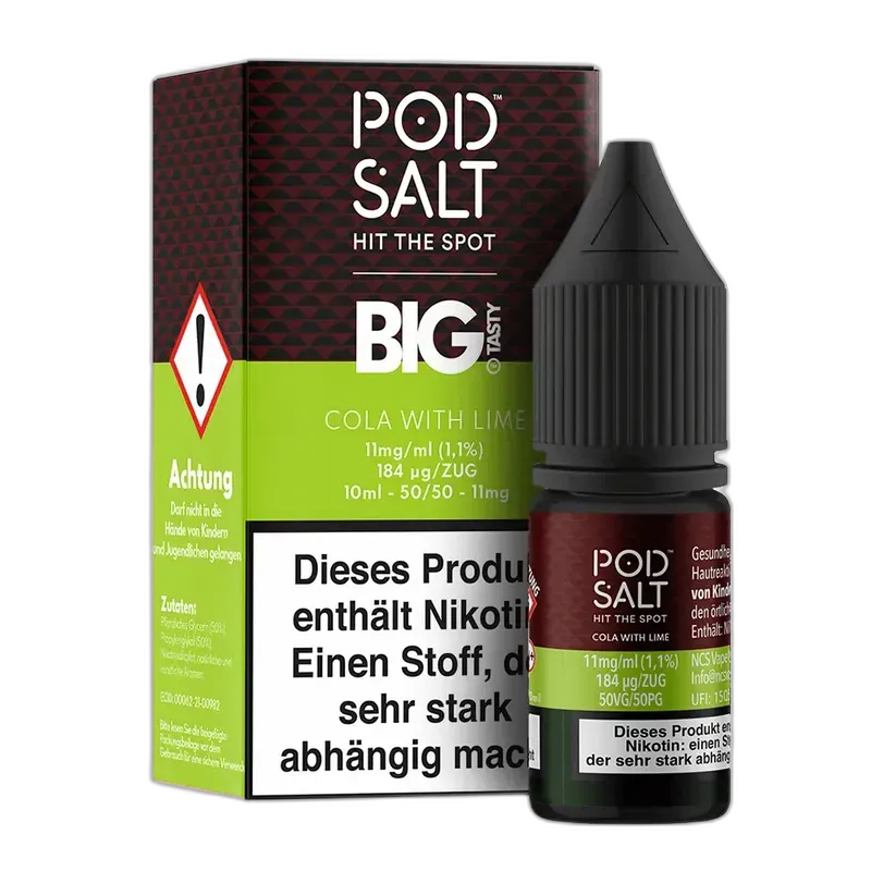 Pod Salt Fusion - Cola with Lime - 10ml Liquid 11mg Nikotinsalz Pod Salt Fusion - Cola with Lime - 10ml Liquid 11mg Nikotinsalz