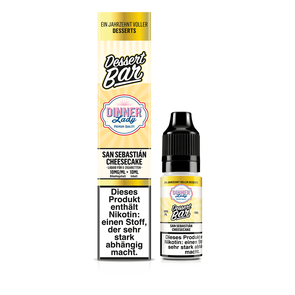 Dinner Lady Nikotinsalz - San Sebastian Cheesecake - 50/50 10ml Liquid 10mg
