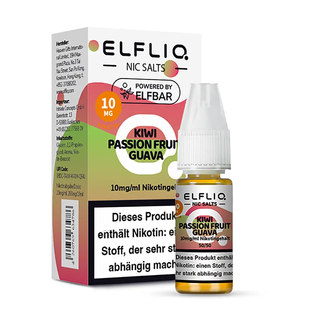 Elfliq by Elfbar Nikotinsalz - Kiwi Passion Fruit Guava - Liquid 10mg 10ml