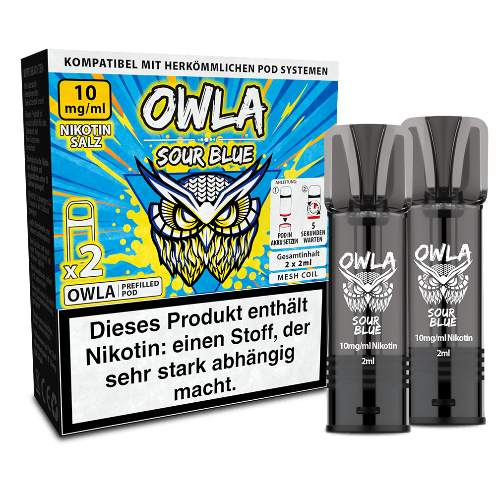 2x OWLA Einweg Pod - Sour Blue - 10mg Nikotinsalz 2ml