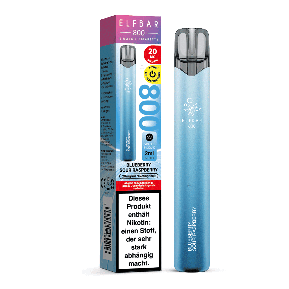 Elfbar 800 Einweg E-Zigarette - Blueberry Sour Raspberry - 20mg