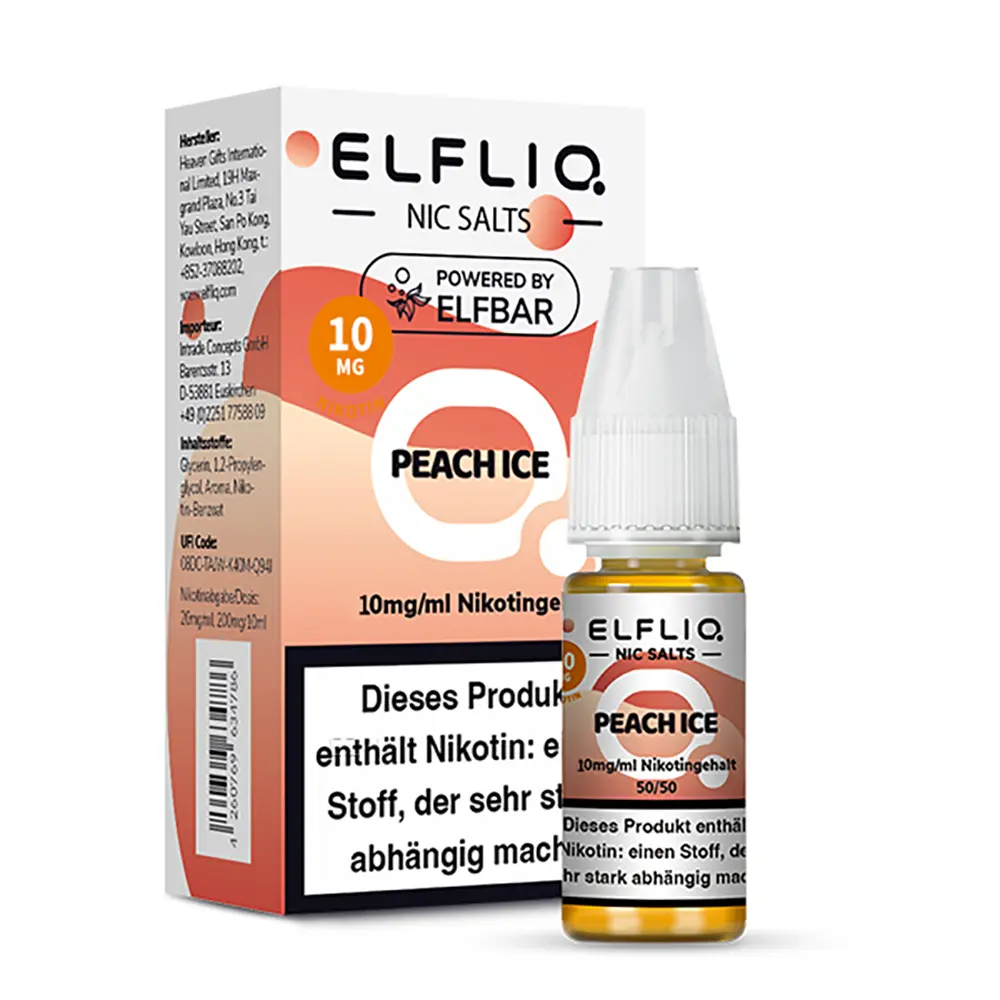 Elfliq by Elfbar Nikotinsalz - Peach Ice - Liquid 20mg 10ml