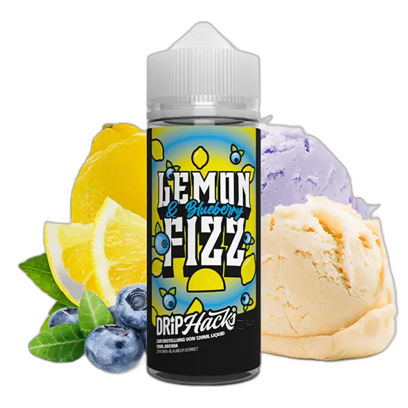 Drip Hacks Longfill - Lemon & Blueberry Fizz - 10ml Aroma in 120ml Flasche
