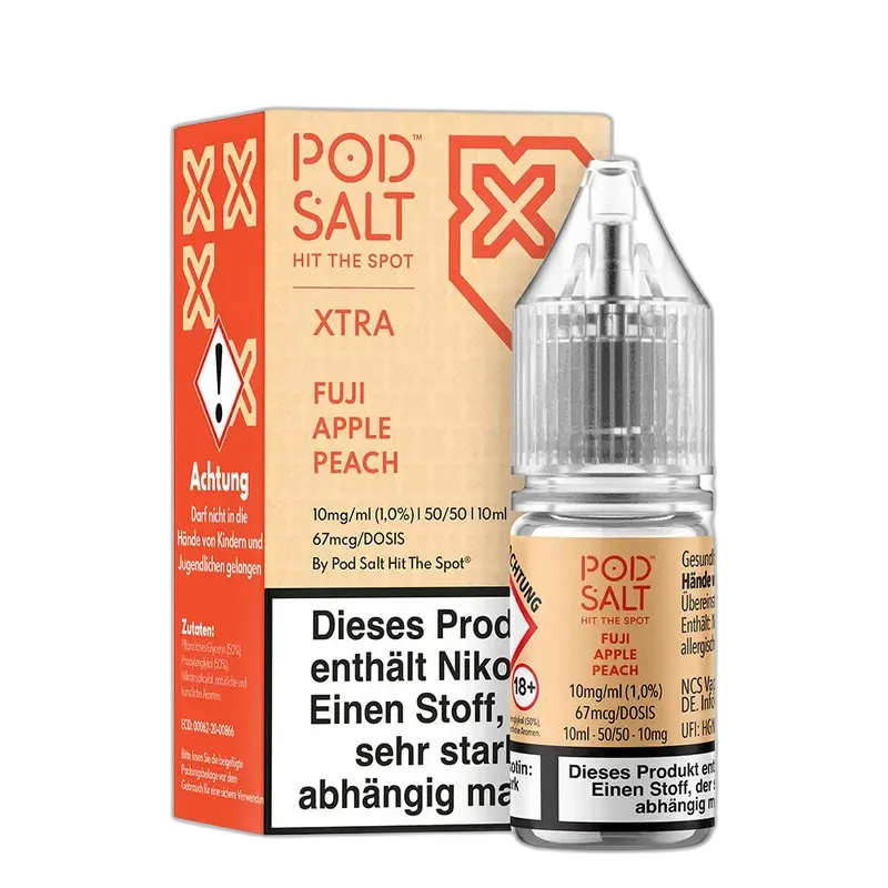 Pod Salt Xtra Nikotinsalz - Fuji Apple Peach - 10ml Liquid 10mg