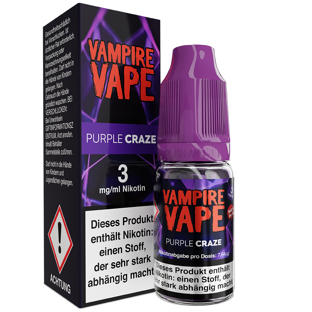 Vampire Vape Liquid - Purple Craze - 10ml 3mg