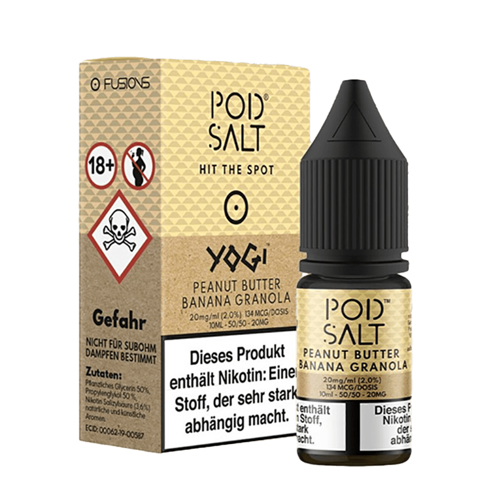 Pod Salt Fusion - Peanut Butter Banana Granola - 10ml Liquid 20mg Nikotinsalz