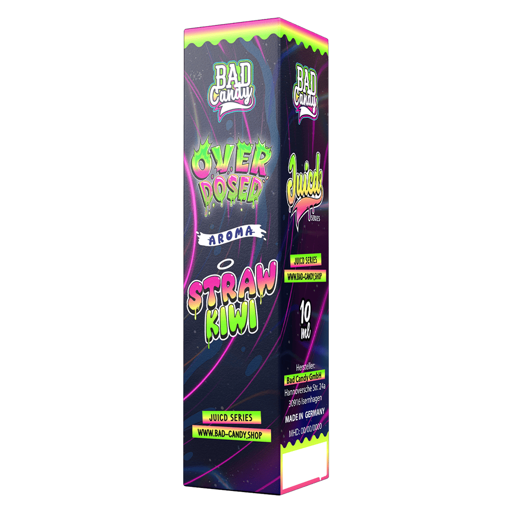 Bad Candy Longfill - Straw Kiwi - Overdosed 10ml Aroma in 60 ml Flasche