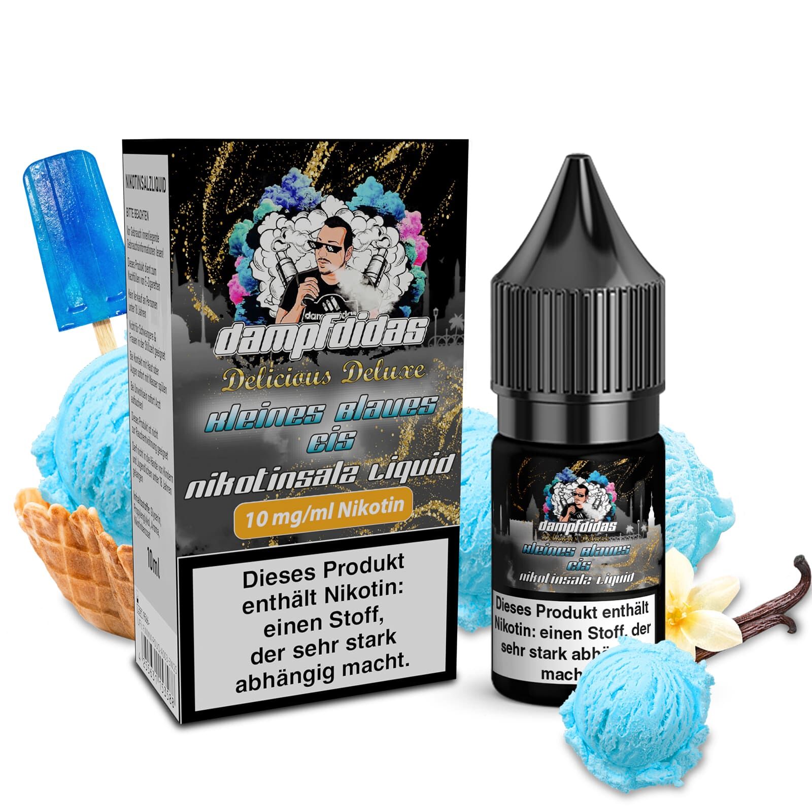 Dampfdidas Nikotinsalz - Kleines Blaues Eis - 10ml Liquid 10mg