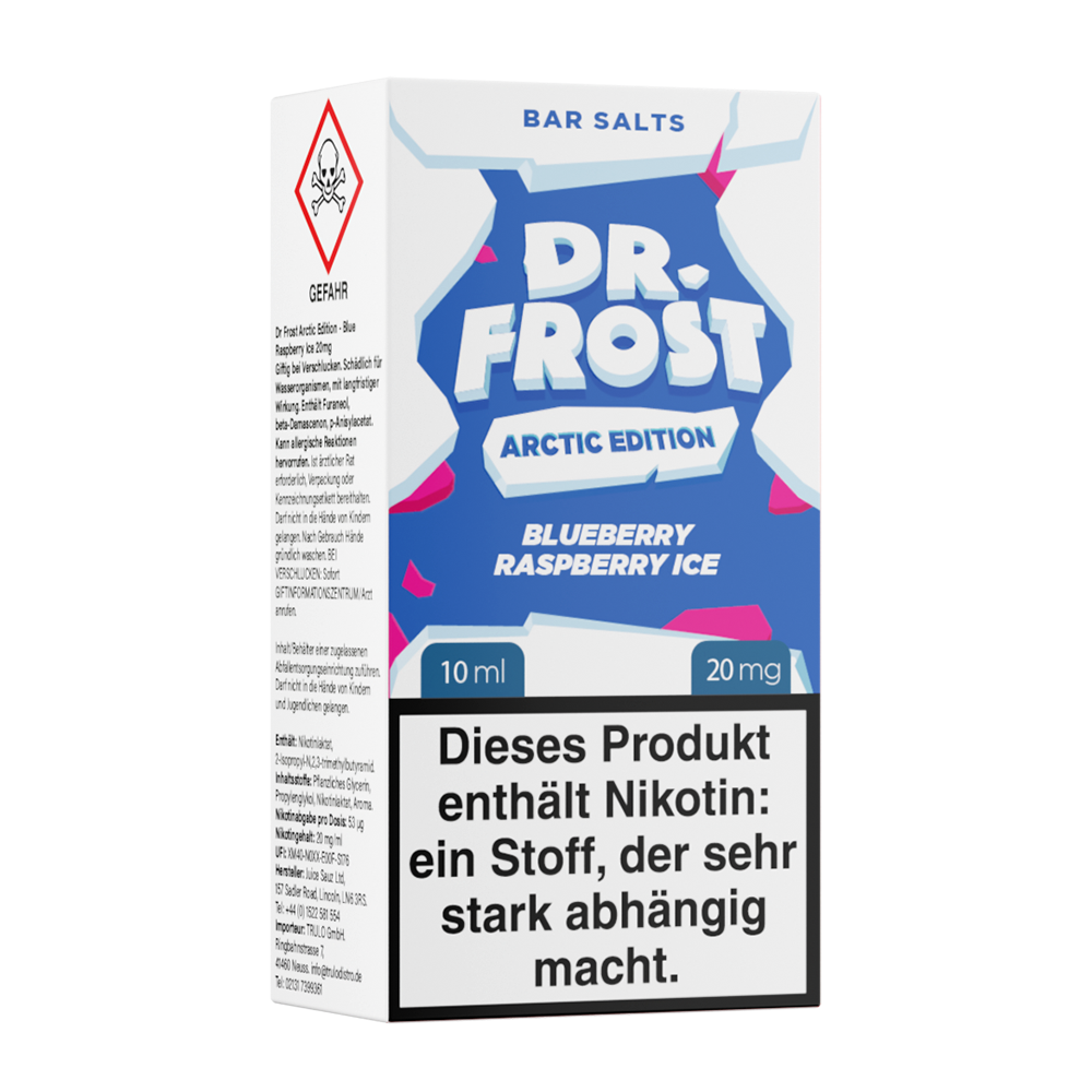 Dr. Frost Nikotinsalz - Blue Raspberry Ice - Liquid 20mg 10ml Flasche