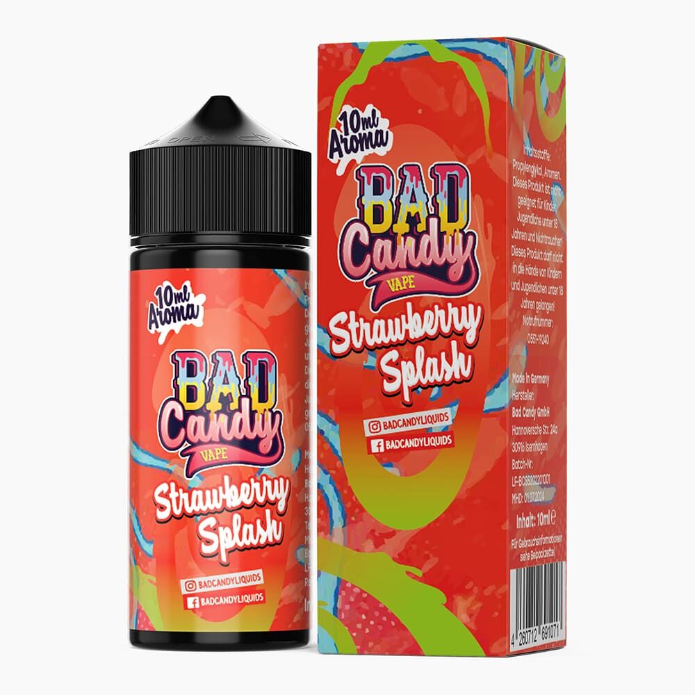 Bad Candy Longfill - Strawberry Splash - 10ml Aroma in 120ml Flasche