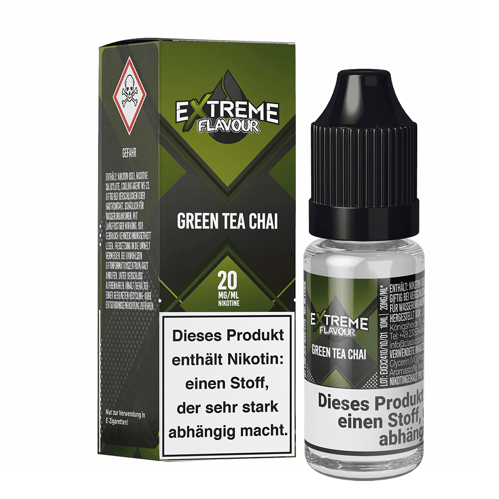 Extreme Flavour - Green Tea Chai - 20mg 10ml Hybrid-Nikotinsalzliquid Extreme Flavour - Green Tea Chai - 20mg 10ml Hybrid-Nikotinsalzliquid