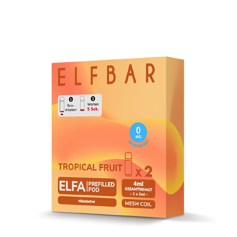 2x Elfbar Elfa Einweg Pod - Tropical Fruit - 0mg 2ml