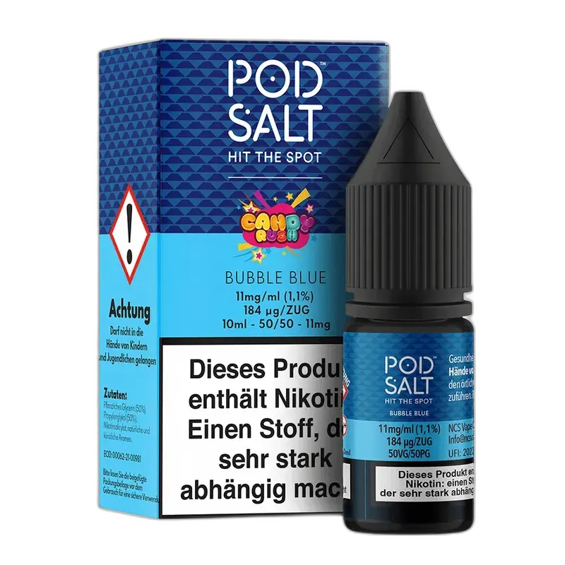 Pod Salt Fusion - Bubble Blue - 10ml Liquid 11mg Nikotinsalz Pod Salt Fusion - Bubble Blue - 10ml Liquid 11mg Nikotinsalz