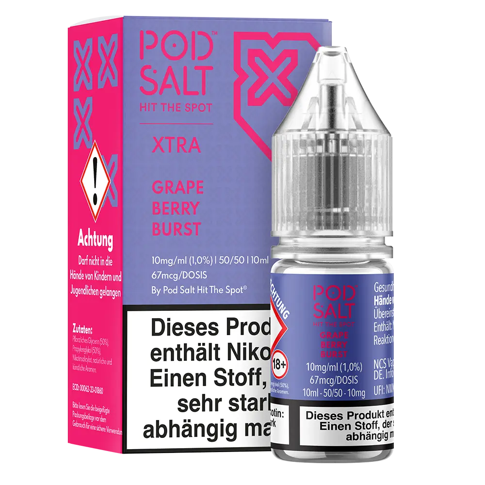 Pod Salt Xtra Nikotinsalz - Grape Berry Burst - Liquid 10mg 10ml