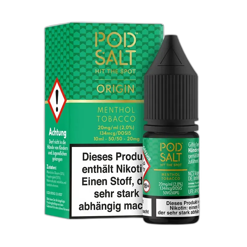 Pod Salt Origin Nikotinsalz - Menthol Tobacco - 10ml Liquid 20mg
