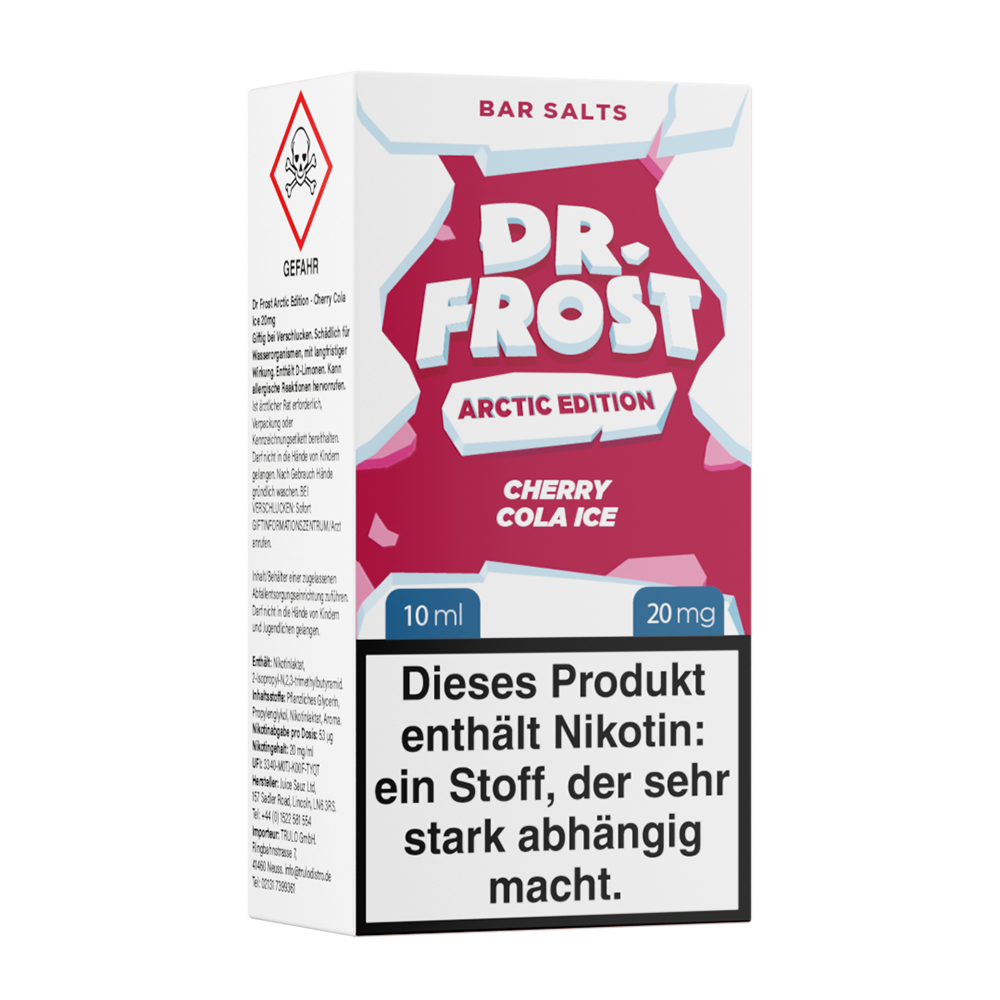 Dr. Frost Nikotinsalz - Cherry Cola Ice - Liquid 20mg 10ml Flasche Dr. Frost Nikotinsalz - Cherry Cola Ice - Liquid 20mg 10ml Flasche