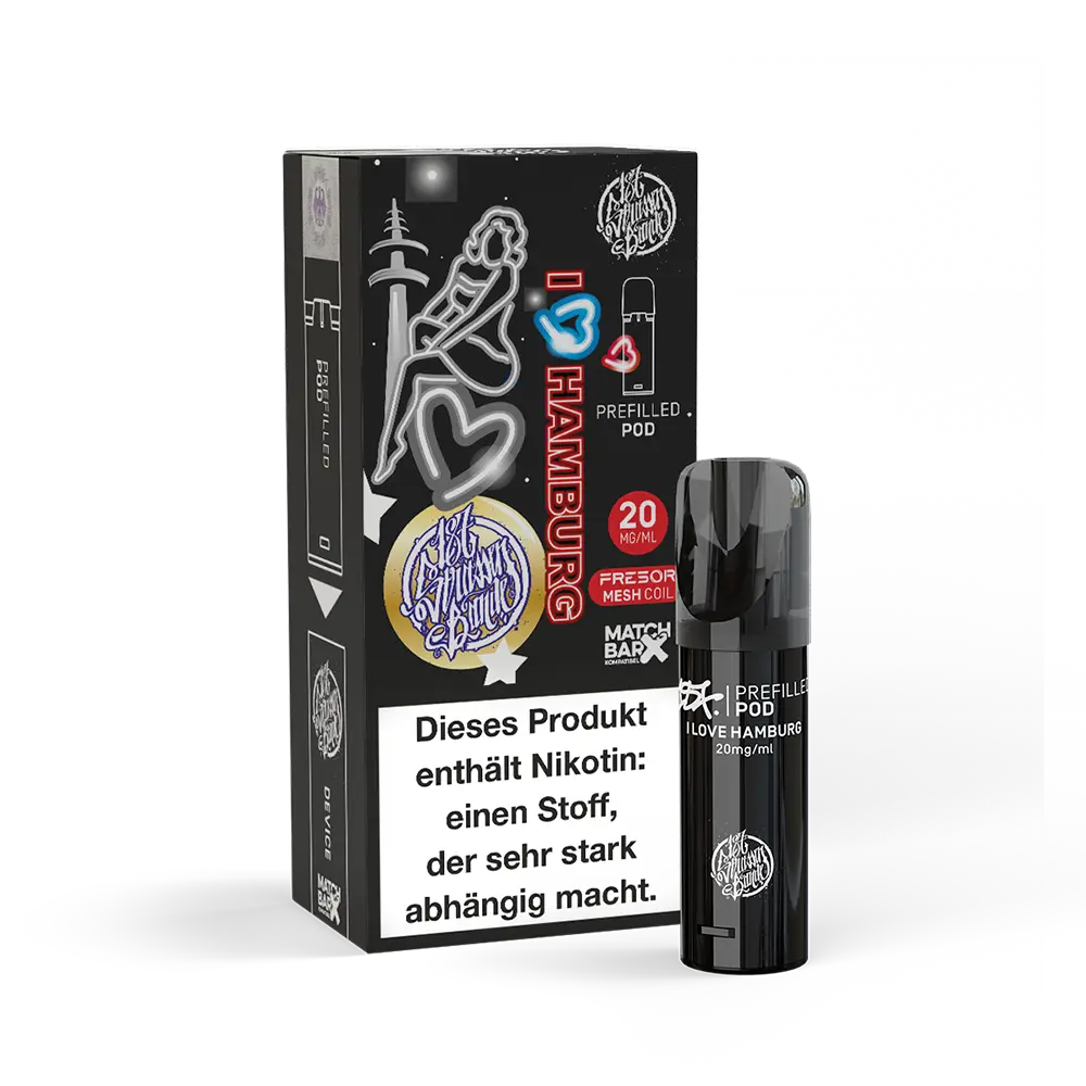 187 Strassenbande Einweg Pod - I Love Hamburg - 20mg Nikotinsalz 2ml