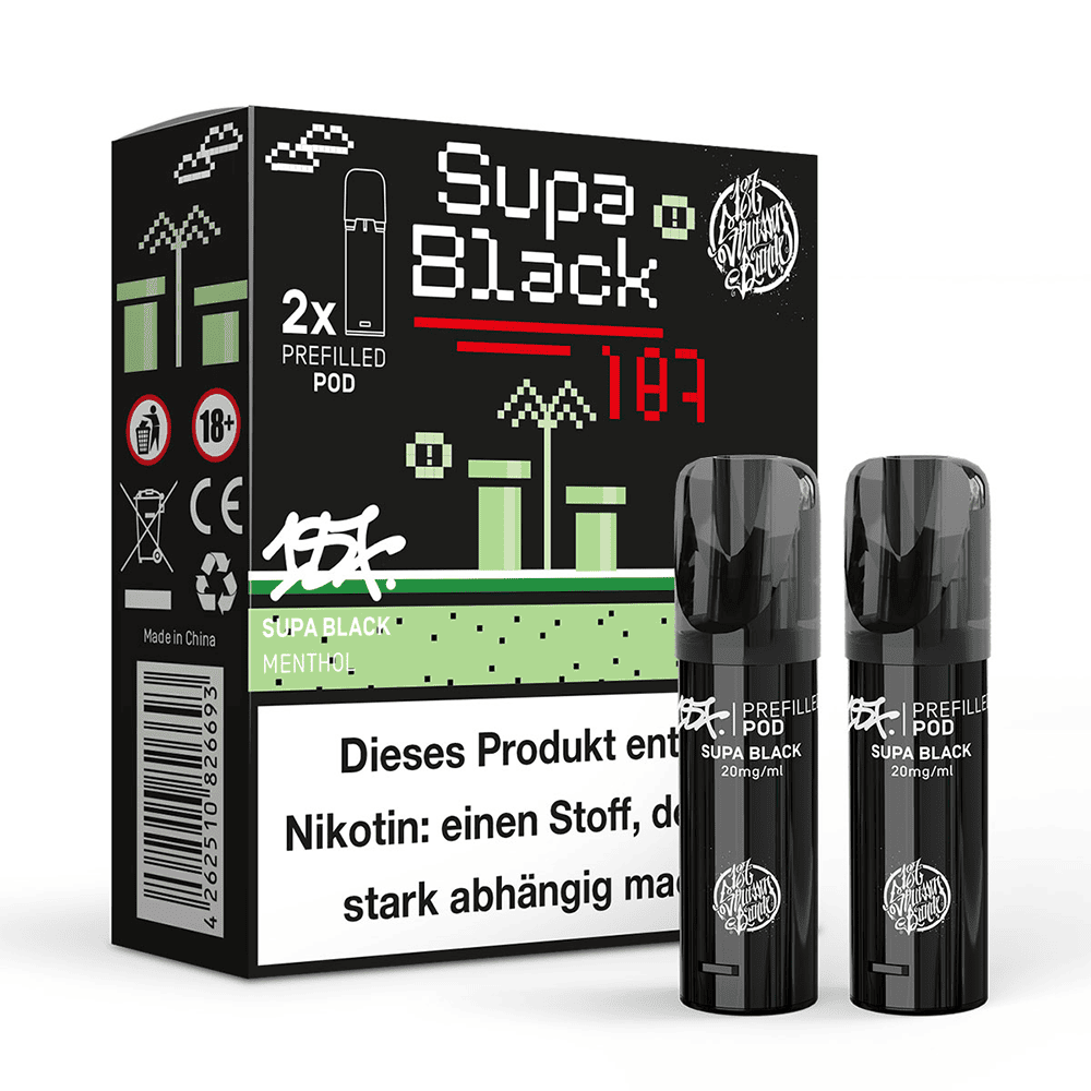 2x 187 Strassenbande Einweg Pod - Supa Black - 20mg Nikotinsalz 2ml 2x 187 Strassenbande Einweg Pod - Supa Black - 20mg Nikotinsalz 2ml