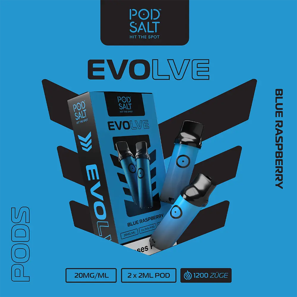 2x Pod Salt Evolve Einweg Pod - Blue Raspberry - 20mg Nikotinsalz 2ml