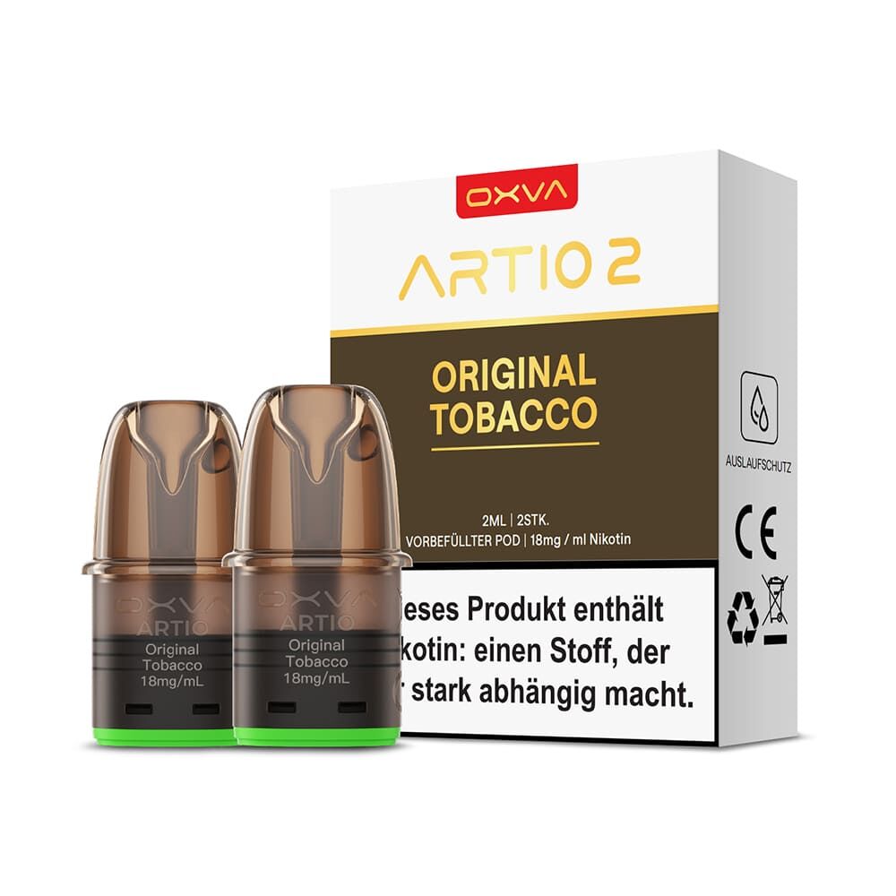 2x Oxva Artio 2 Einweg Pod - Original Tobacco - 18mg Nikotinsalz 2ml