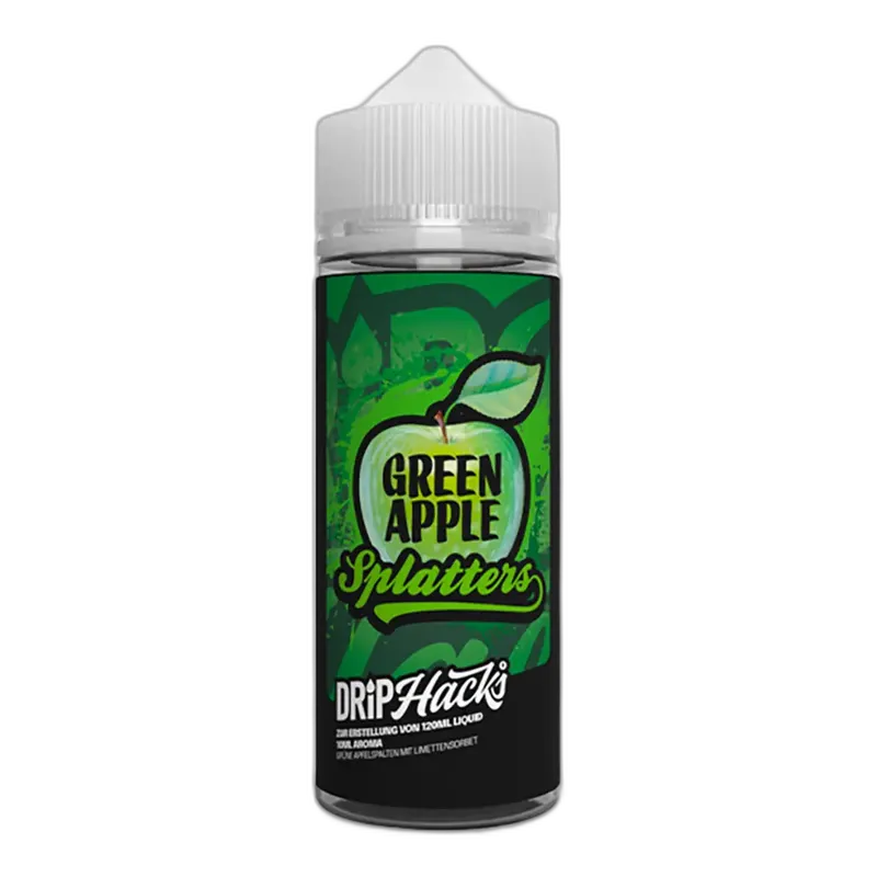 Drip Hacks Longfill - Green Apple Splatters - 10ml Aroma in 120ml Flasche