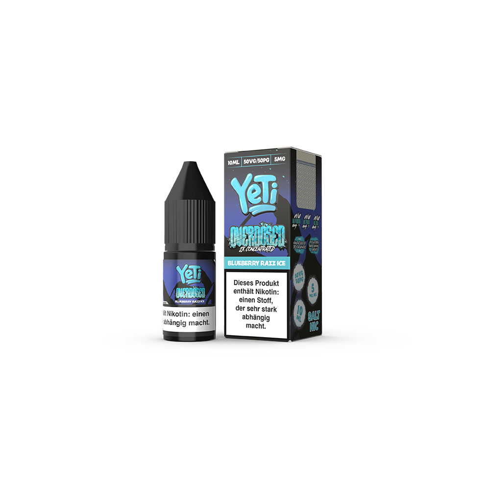 Yeti Nikotinsalz - Blueberry Razz Ice - Overdosed 10ml Liquid 5mg