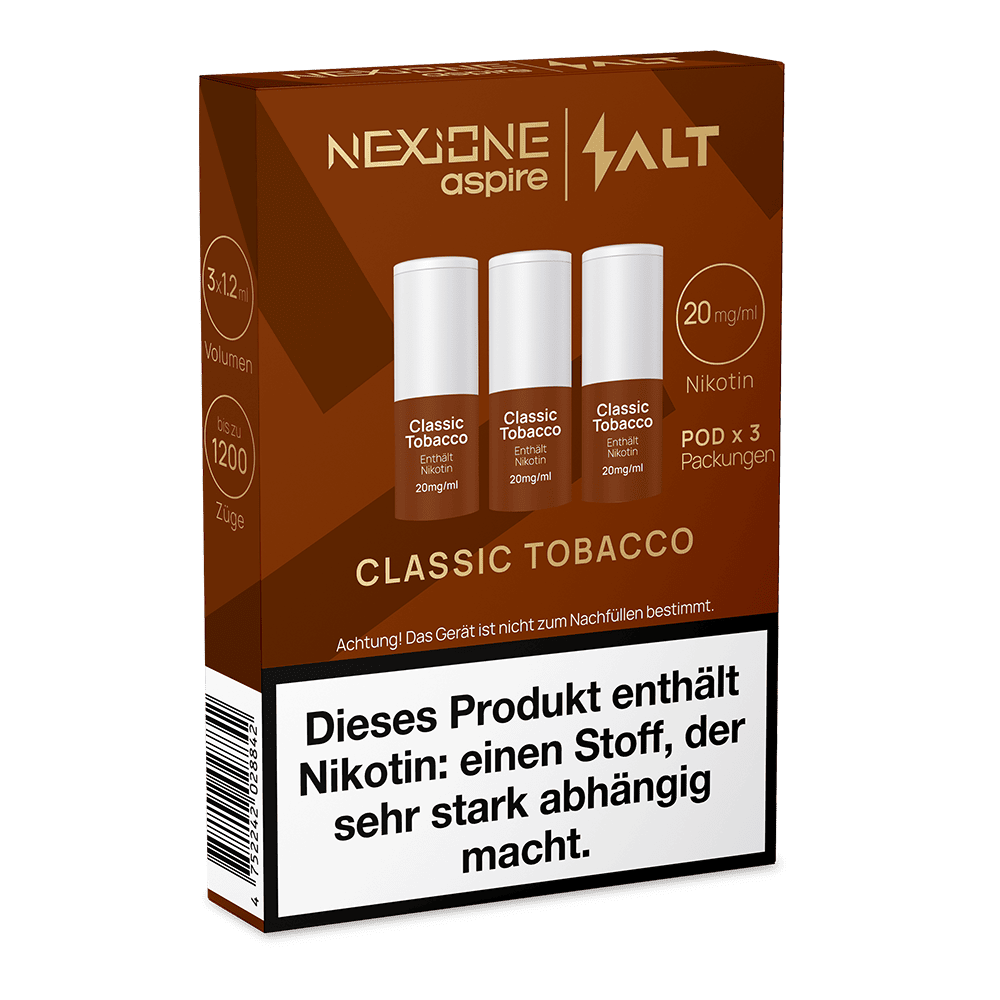 3x NEXIONE Salt Pod - Classic Tobacco - 20mg Nikotinsalz 1.2ml