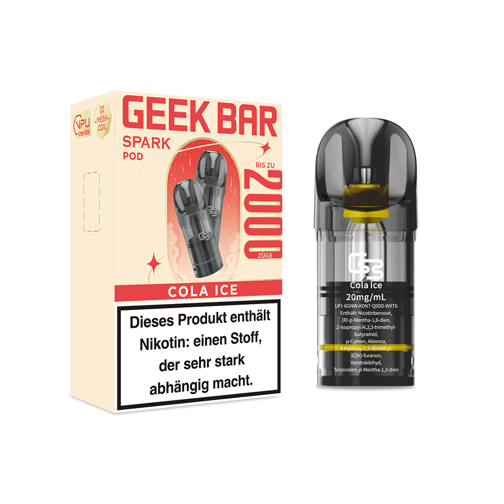 2x Geek Bar Spark Pod - Cola Ice - 20mg Nikotinsalz 2ml